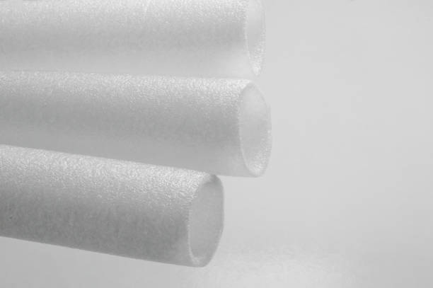 spongy foam tubular and perforated. soft-surfaced bubble plastic used for packaging fluorescent light bulbs, electronic or sensitive items