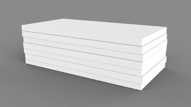 Styrofoam Sheets Stacked on white background - 3d illustration